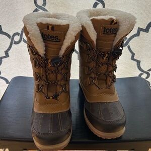 Totes Brown and Black Snow Boots